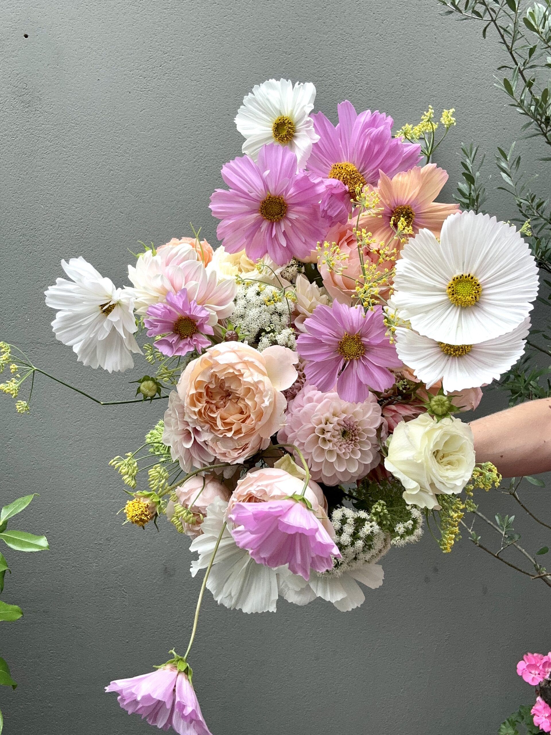 Kleurrijk bruidboeket bloemen