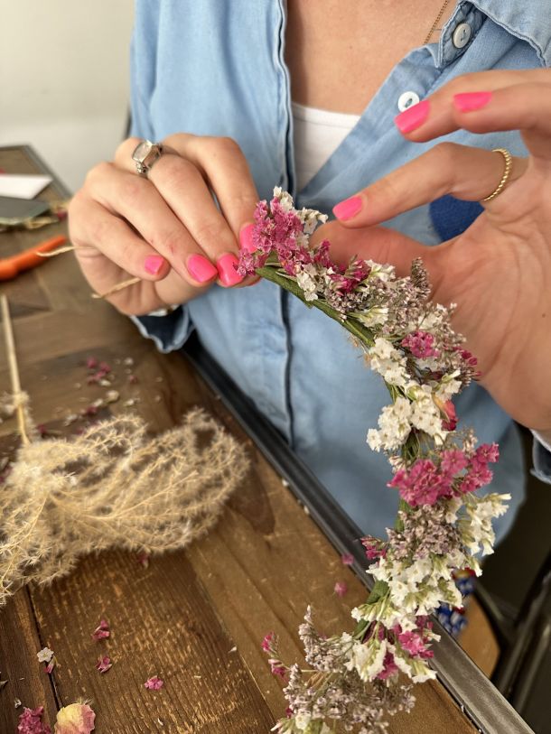 Haarband gedroogte Bloemen maken