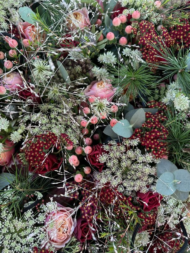 winter bloemen tas