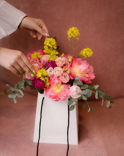 boeket tas moederdag bloemen boeket cadeau