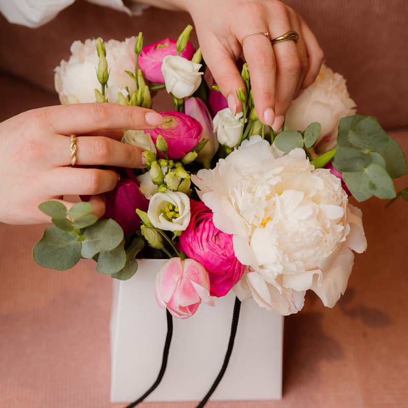 bloemen tas maat moederdag cadeau