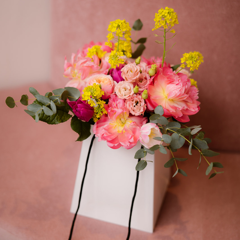 bloemen tas maat moederdag cadeau